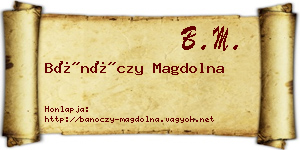 Bánóczy Magdolna névjegykártya